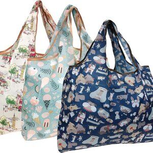 Wrapables Eco-Friendly Large Nylon Reusable Shopping Bags Set of 2